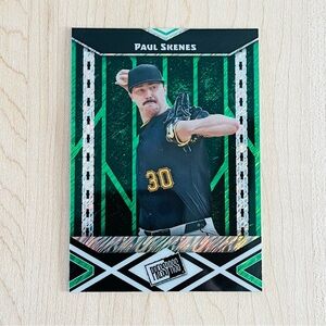 PAUL SKENES 2024 Leaf Press Pass Green Shimmer Prizm Refractor Rookie RC /50